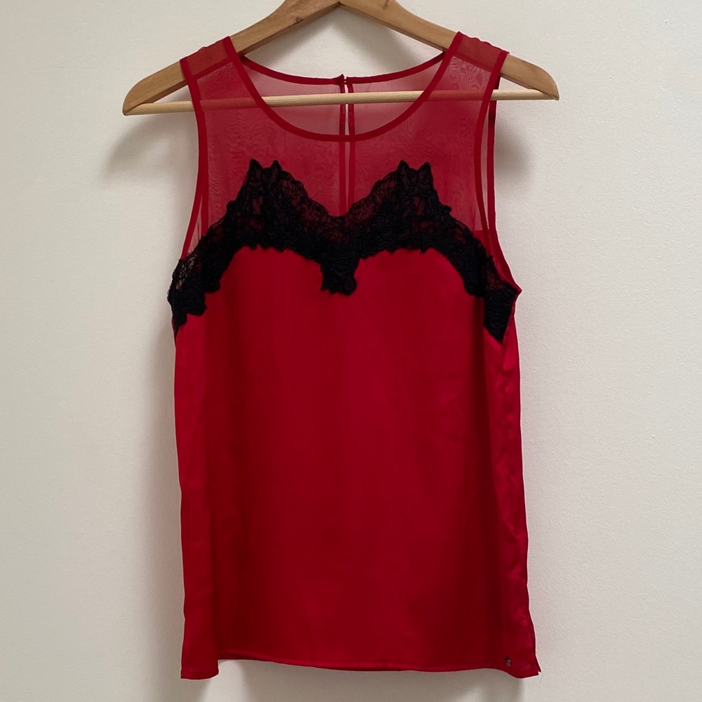 GUESS Red Camisole with Black Detail, XS